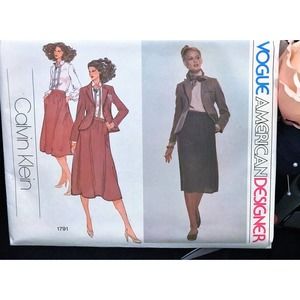 Vogue American Designer 1791 Calvin Klein Size 14 Uncut paper pattern 70's